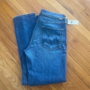 MOTHER NWT Blue Straight Leg Jeans Size 30